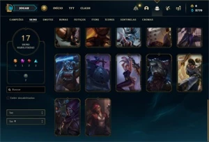 Conta bronze 1 com 60 Champs e 17 Skins - League of Legends LOL