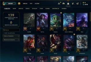 Conta bronze 1 com 60 Champs e 17 Skins - League of Legends LOL
