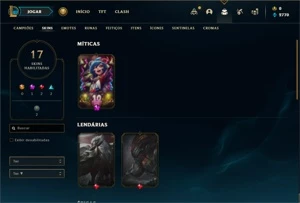 Conta bronze 1 com 60 Champs e 17 Skins - League of Legends LOL