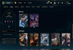 Conta bronze 1 com 60 Champs e 17 Skins - League of Legends LOL