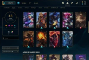 CONTA PLATINA 3 e 705 RP + 48 SKINS - League of Legends LOL