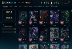 Bronze 2 com TODOS os Champs e 156 Skins ( ADC / JG ) - League of Legends LOL