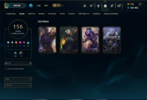 Bronze 2 com TODOS os Champs e 156 Skins ( ADC / JG ) - League of Legends LOL