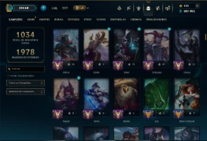 Bronze 2 com TODOS os Champs e 156 Skins ( ADC / JG ) - League of Legends LOL