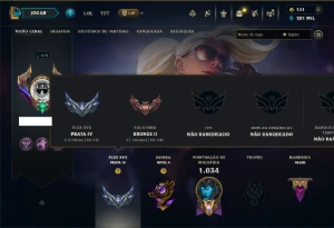 Bronze 2 com TODOS os Champs e 156 Skins ( ADC / JG ) - League of Legends LOL