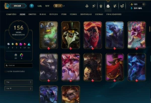 Bronze 2 com TODOS os Champs e 156 Skins ( ADC / JG ) - League of Legends LOL