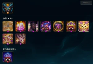 Conta LOL lvl 613 com 681 skins, 429 emotes, 471 ícones + - League of Legends