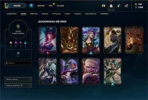 Conta diamante 2 com 25 Champs e 9 Skins + 1 Fragmento - League of Legends LOL
