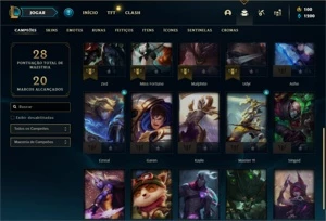 Conta diamante 2 com 25 Champs e 9 Skins + 1 Fragmento - League of Legends LOL