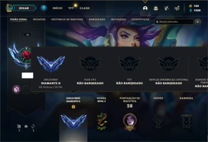 Conta diamante 2 com 25 Champs e 9 Skins + 1 Fragmento - League of Legends LOL