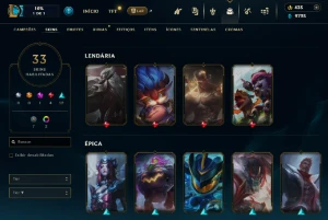 Conta Lol Lv 179 33 Skins - League of Legends