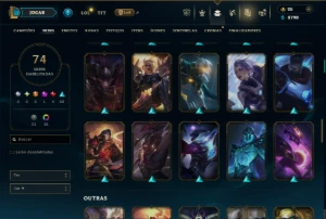 Unranked com 115 Champs e 74 Skins +9 Vitoriosas - League of Legends LOL