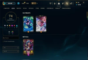 Unranked com 115 Champs e 74 Skins +9 Vitoriosas - League of Legends LOL