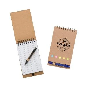 Bloco de Anotações com Autoadesivos e Caneta 12244B - Artesanato e Personalizados