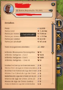 Conta na promoção de desapego 1.65 bn fama geral  - Albion Online