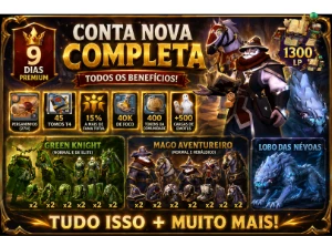 Conta BUFADA + Premium 9d + (Pacote Cavaleiro + Pacote Mago) - Albion Online