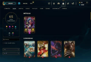 CONTA LOL - LVL 430 - 142 Champions - 65 Skins - FULL ACESSO - League of Legends