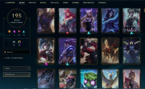 Unranked com TODOS os Champse e 194 Skins + 1800 RP - League of Legends LOL