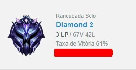 Conta Diamante 2 smurf 61% wr email não confirmado - League of Legends LOL