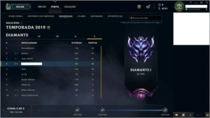 Conta League of Legends Mestre LOL