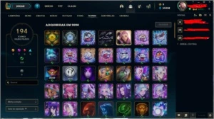 Conta lvl 298 todos os champs 845 skins! - League of Legends LOL