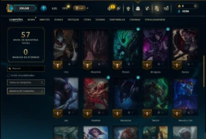 Unranked com 40 CHamps e 3 Skins - League of Legends LOL