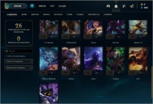 Conta ouro 4 BARATA com 26 champs e 0 skins - League of Legends LOL