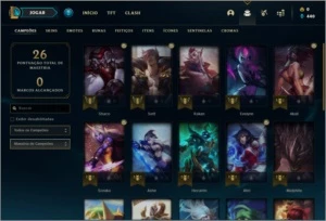 Conta ouro 4 BARATA com 26 champs e 0 skins - League of Legends LOL