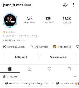 Conta Kwai - 4,6K Seguidores - 1K De View Média Diária - Redes Sociais