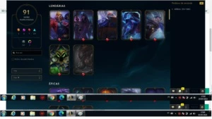 Conta LoL todos os campeões 91 skins Platina 3 - League of Legends