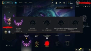 CONTA MESTRE LEAGUE OF LEGENDS LOL