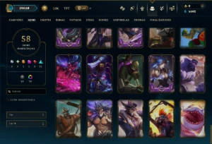 Platina 4 com 125 Champs e 58 Skins - League of Legends LOL