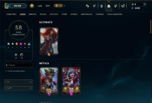 Platina 4 com 125 Champs e 58 Skins - League of Legends LOL