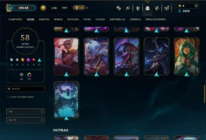 Platina 4 com 125 Champs e 58 Skins - League of Legends LOL
