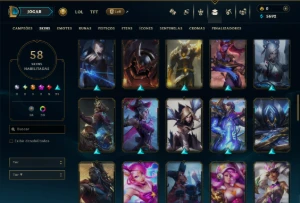Platina 4 com 125 Champs e 58 Skins - League of Legends LOL