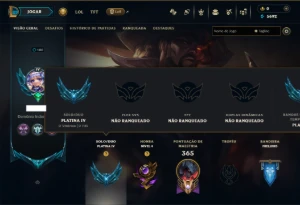 Platina 4 com 125 Champs e 58 Skins - League of Legends LOL