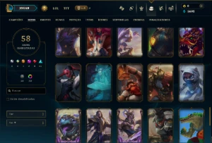 Platina 4 com 125 Champs e 58 Skins - League of Legends LOL