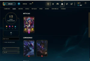 Prata 4 com 50 Champs e 12 Skins - League of Legends LOL