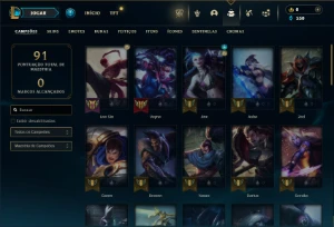 Prata 4 com 50 Champs e 12 Skins - League of Legends LOL