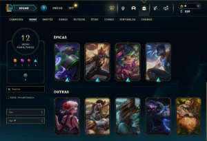 Prata 4 com 50 Champs e 12 Skins - League of Legends LOL