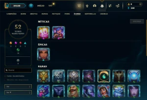 Prata 4 com 50 Champs e 12 Skins - League of Legends LOL