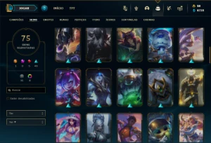 Mestre com 135 Champs e 75 Skins ( 15 PDL ) - League of Legends LOL