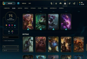 Mestre com 135 Champs e 75 Skins ( 15 PDL ) - League of Legends LOL