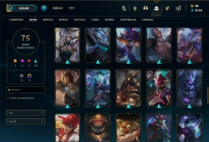 Mestre com 135 Champs e 75 Skins ( 15 PDL ) - League of Legends LOL