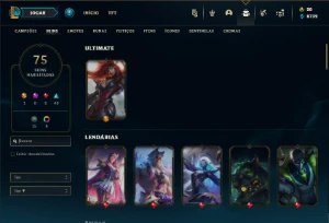 Mestre com 135 Champs e 75 Skins ( 15 PDL ) - League of Legends LOL