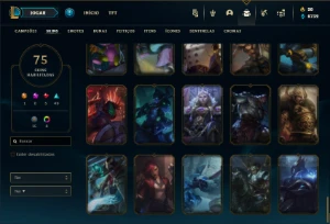 Mestre com 135 Champs e 75 Skins ( 15 PDL ) - League of Legends LOL