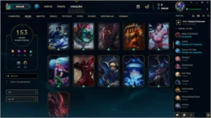 Conta league of legends 153 skins full champ LOL