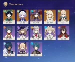 GENSHIN IMPACT - NA - AR35 - JEAN, QIQI ,AST MONA, VENTI