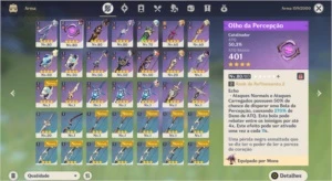 AR46 Ganyu, Keqing, Mona c1 e Jean+50 resinas frageis - Genshin Impact