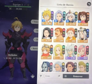 Conta End game 7ds origin Meliodas c8 e vários ssr - Seven Deadly Sins
